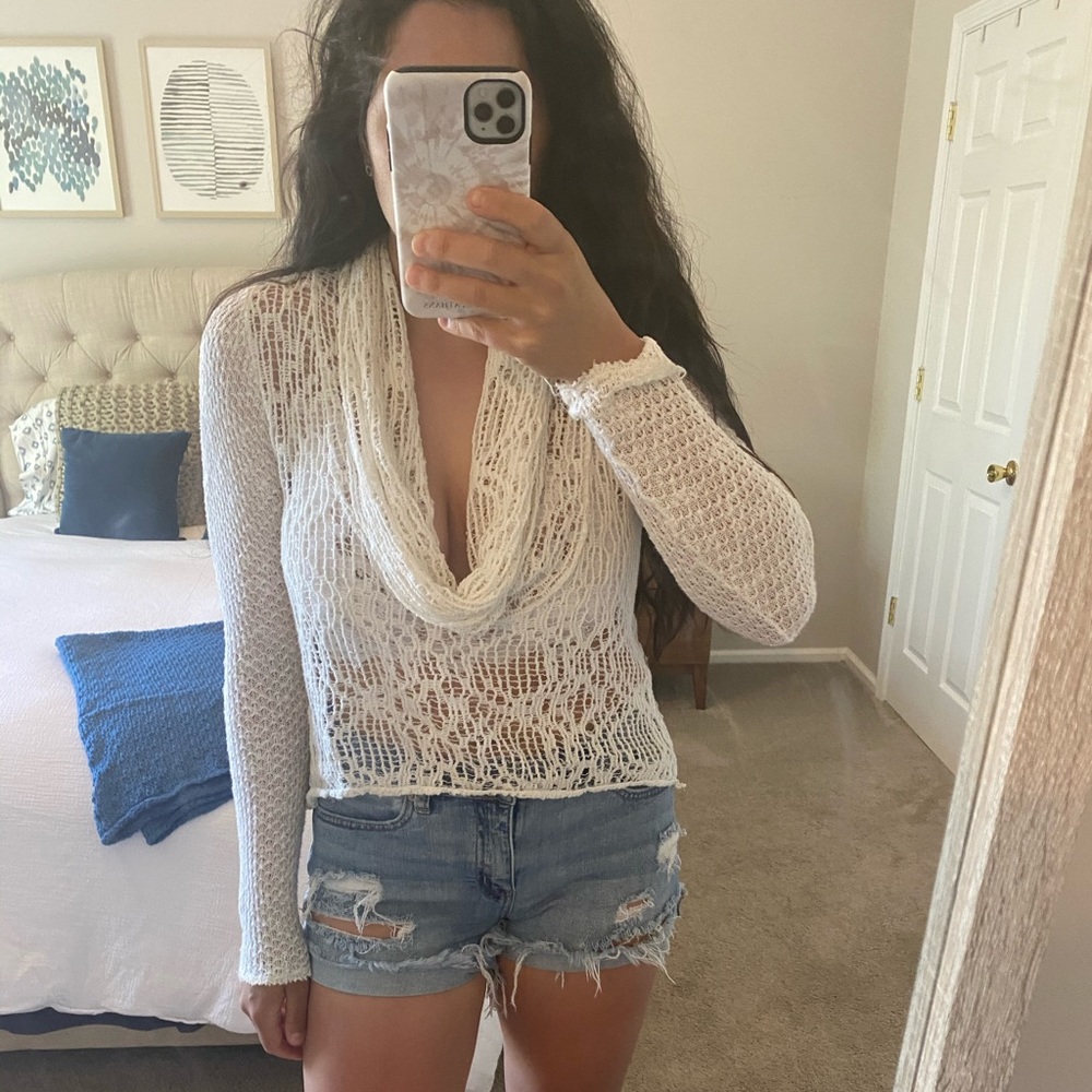 Free People crochet high-low top